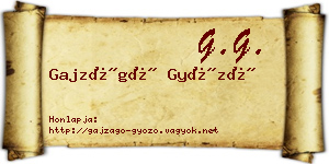 Gajzágó Győző névjegykártya